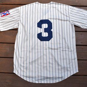 New! Babe Ruth New York Yankees CREAM Pinstripe Baseball Jersey Adult Men's Size